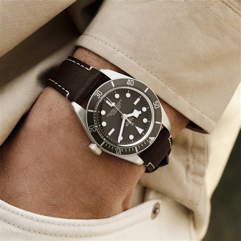 tudor black bay leather strap|tudor black bay replacement strap.